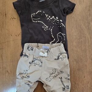 Dinosaur Print Baby Outfit